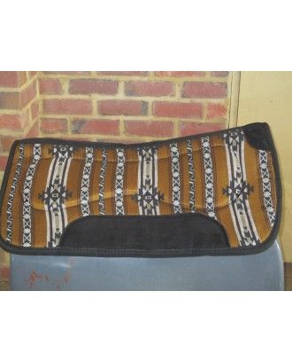 western or fender show saddle pad blanket shaped felt underside wool topside gold colour - Stock and western Saddle Pads