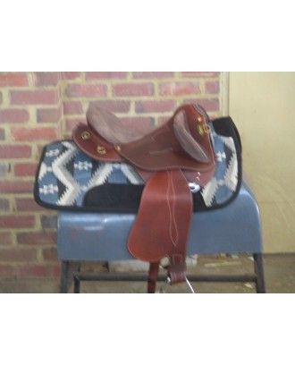 Polocrosse Deluxe original model  fixed tree 3 way girth rig lady friendly - Leather Stock Saddles