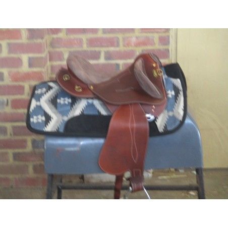 Polocrosse Deluxe original model  fixed tree 3 way girth rig lady friendly - Leather Stock Saddles