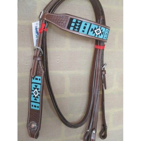 western bridle beaded ri572 - Western Bridles and breastplates