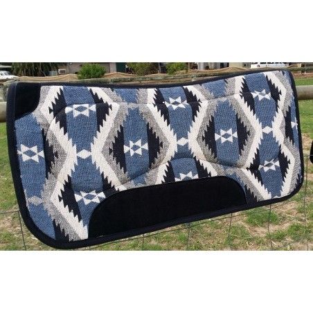 western or fender saddle pad blanket shaped felt underside with teal blue coloured wool topside on special free postage - Sto...