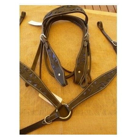 Bridle and Breastplate Set TO341 WESTERN BRIDLE BREASTPLATE SET - Western Bridles and breastplates