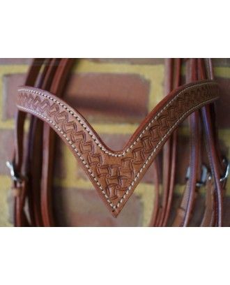 Western bridle 328b2 basket weave bridle - Western Bridles and breastplates 2